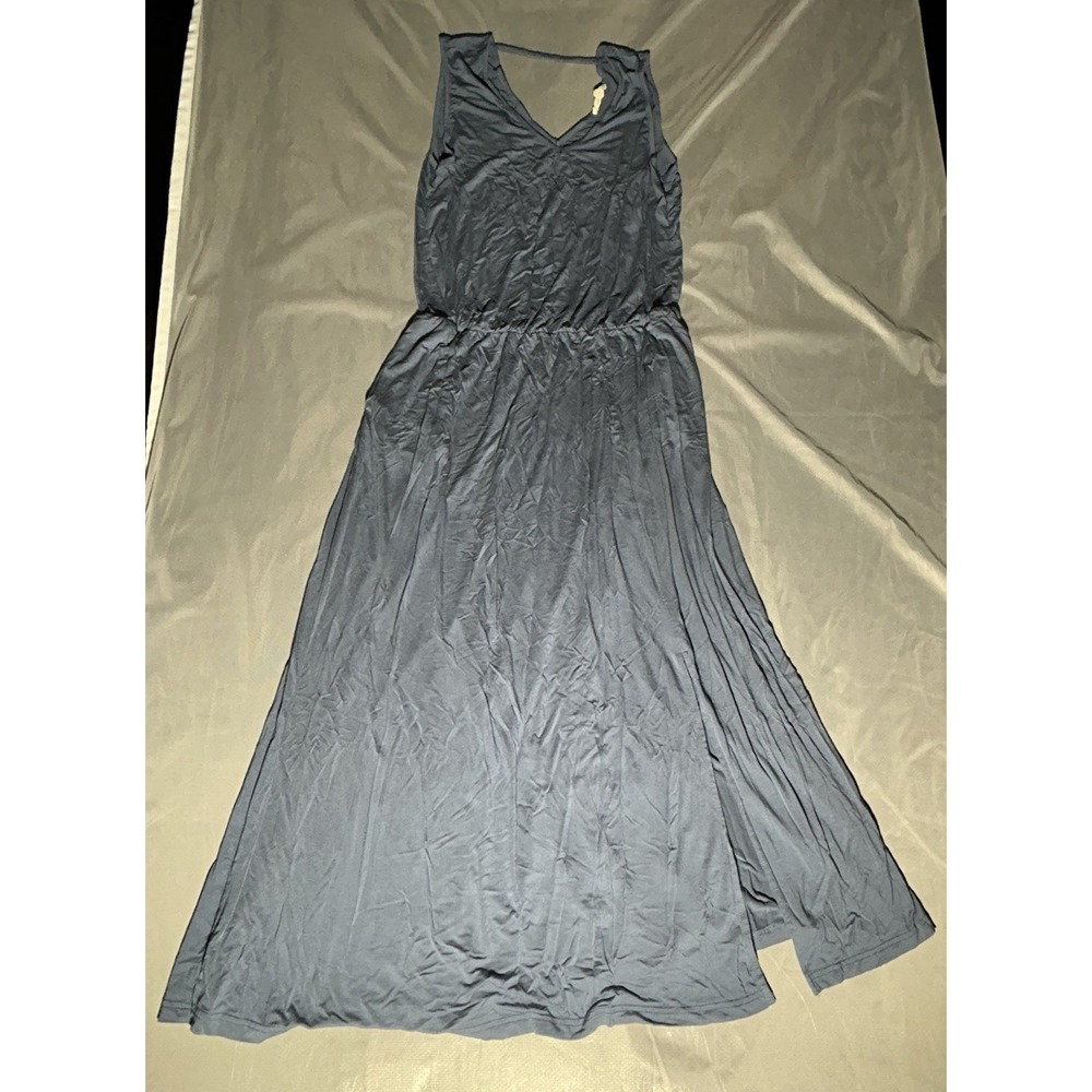 Maxi Dress with Pockets Indigo Thread Co. Sleeveless Solid Blue Size XL